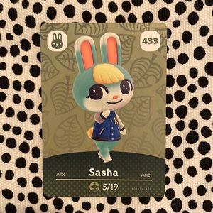 Genuine ACNH Sasha amiibo card